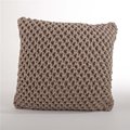 Saro Lifestyle SARO 1590.MC20S 20 in. Sheridan Knitted Square Knitted Design Down Filled Pillow - Mocha 1590.MC20S